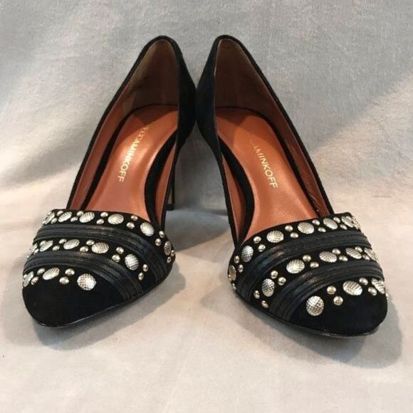 Rebecca Minkoff Brie D’Orsay studded heels size 5 - Picture 1 of 4